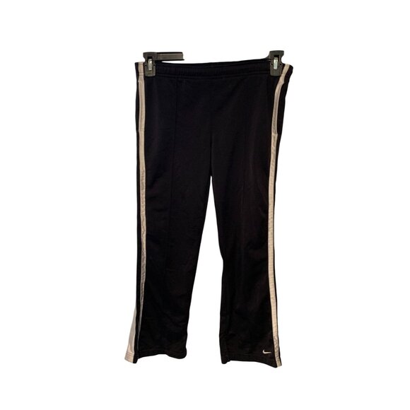 Vintage Y2K Nike Girls Size 14 Large Track Sweatpants Pants Black White Flare Lo - Picture 1 of 3